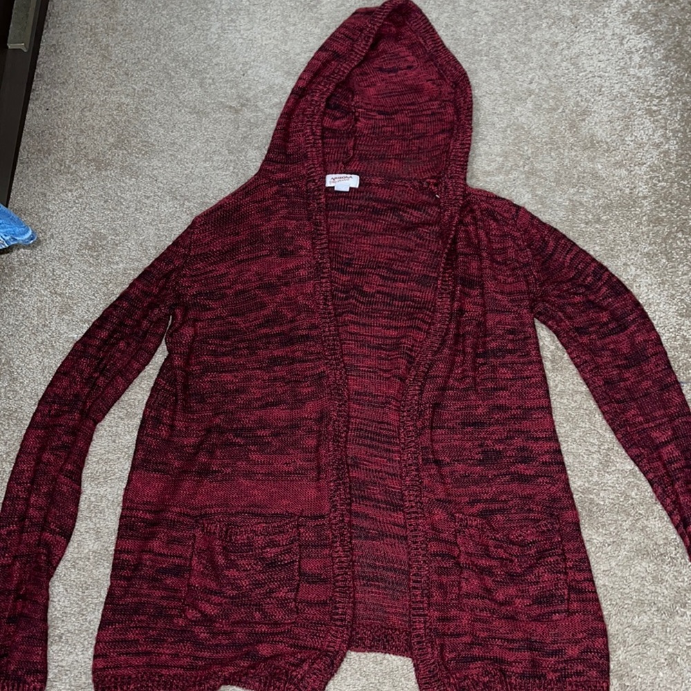 Maroon Red and Black Cardigan